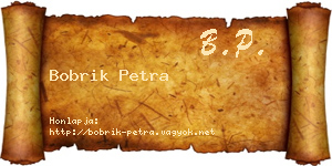Bobrik Petra névjegykártya